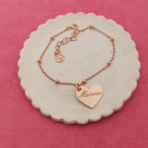 Bracciale in catena con cuore personalizzabile