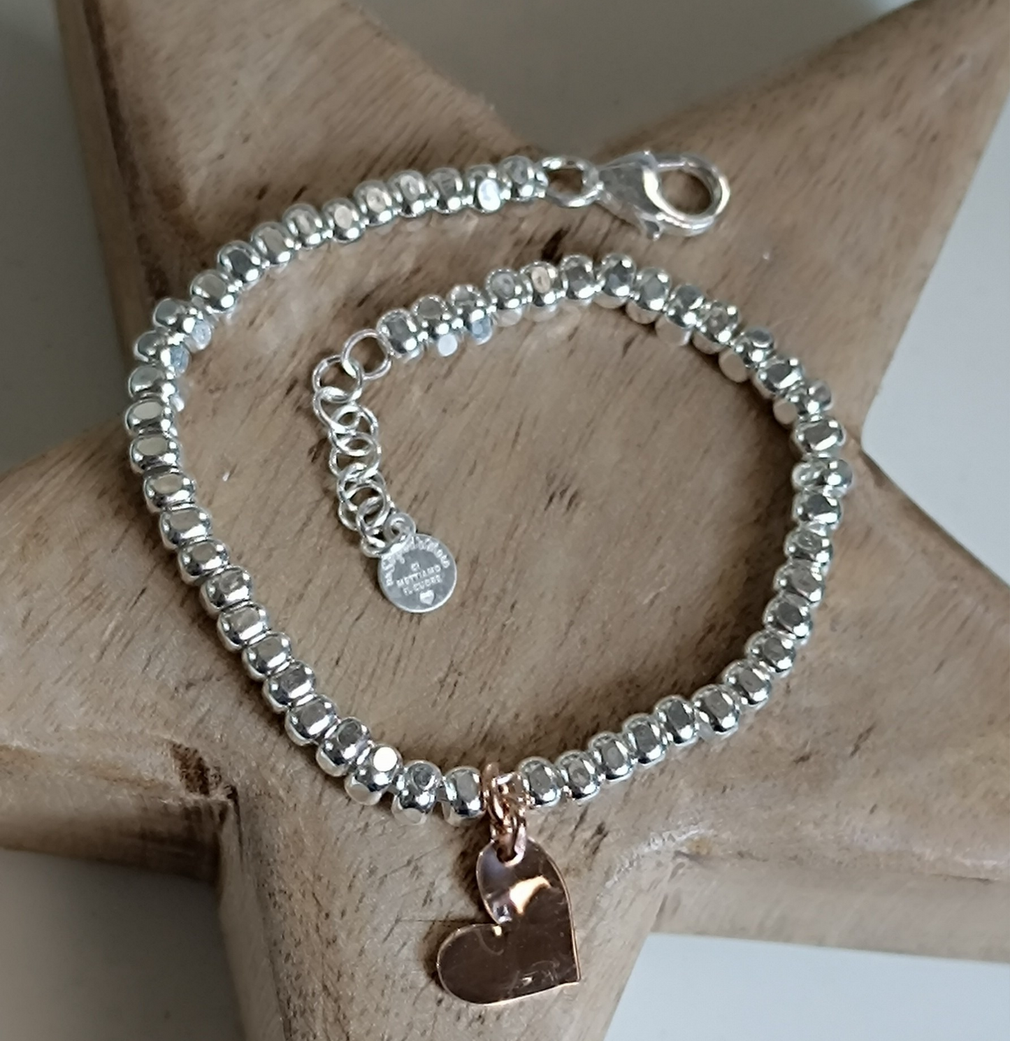 Bracciale pepite martellate quadrate