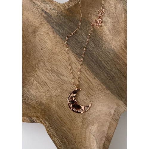 Collana lunga con Luna grande "fino alla luna, fino alle stelle"