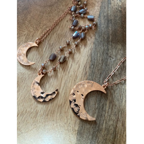 Collana lunga con Luna piccola "fino alla luna, fino alle stelle"