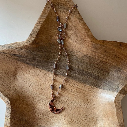 Collana lunga con Luna piccola "fino alla luna, fino alle stelle"