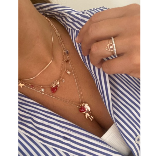 Collana portamifortuna con cuore cherry black
