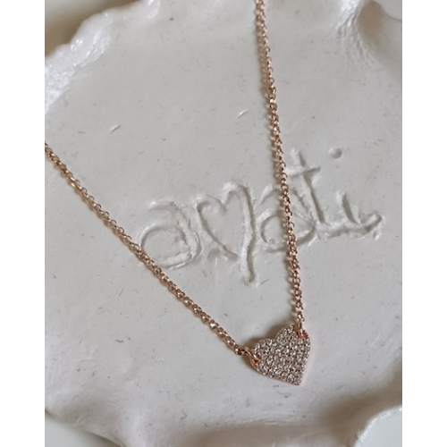 Collana cuore a due fori in zirconi