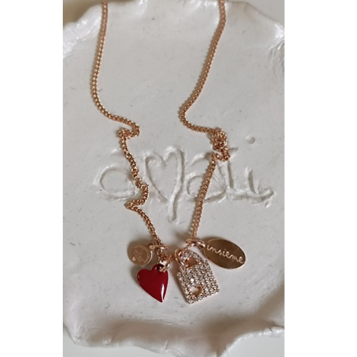 Collana portamifortuna con lucchetto