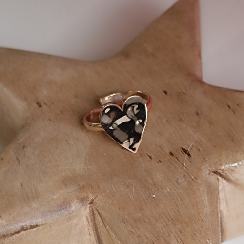 Anello Cuore texture martellata