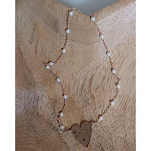 Collana cuore grande texture martellata