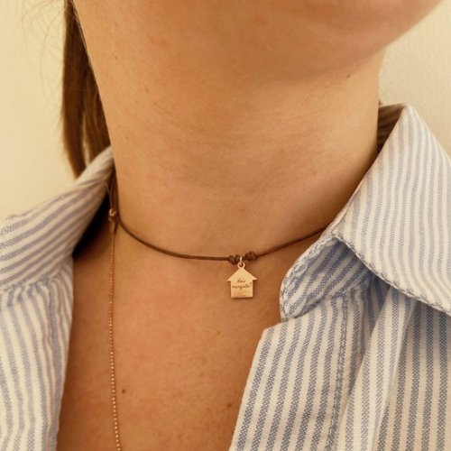 Collana in cordino "HAI MANGIATO?" un sussurro d'amore.