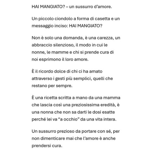 Collana in cordino "HAI MANGIATO?" un sussurro d'amore.