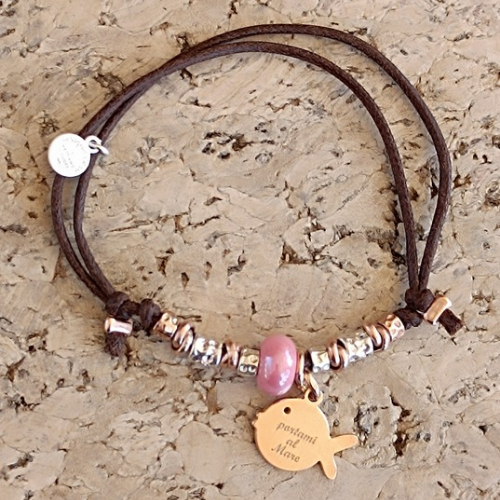 Bracciale cordino cotone cerato da 1,5 mm.