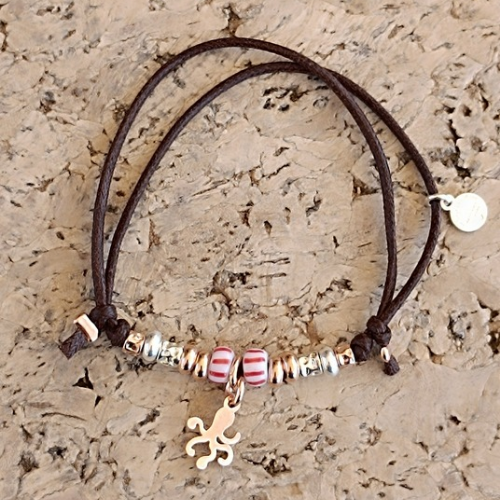 Bracciale cordino cotone cerato da 1,5 mm.
