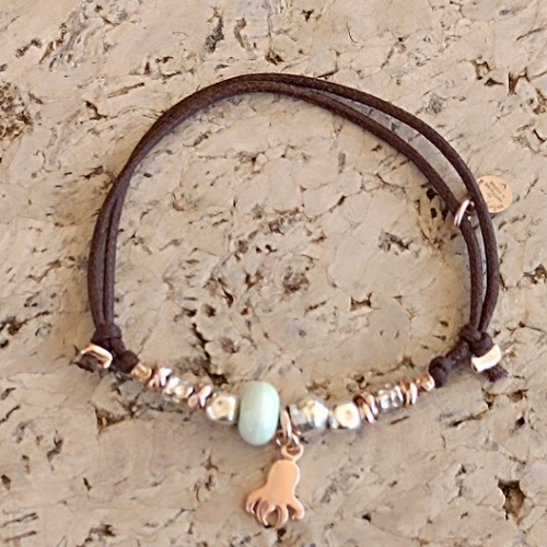 Bracciale cordino cotone cerato da 1,5 mm.