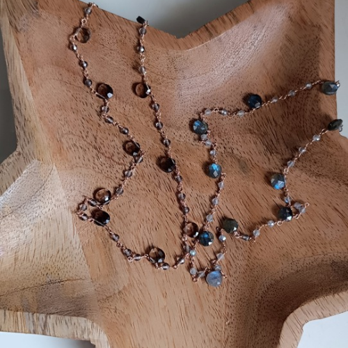 Collana in catena rosario a goccia