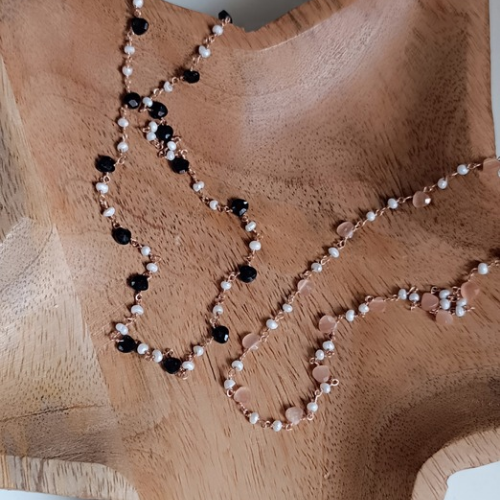 Collana in catena rosario a goccia