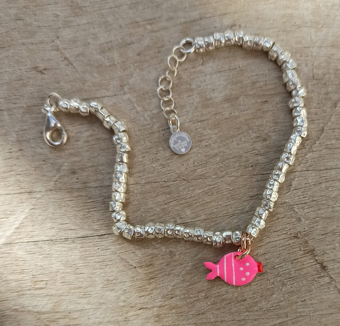 Bracciale tubetti martellati medi