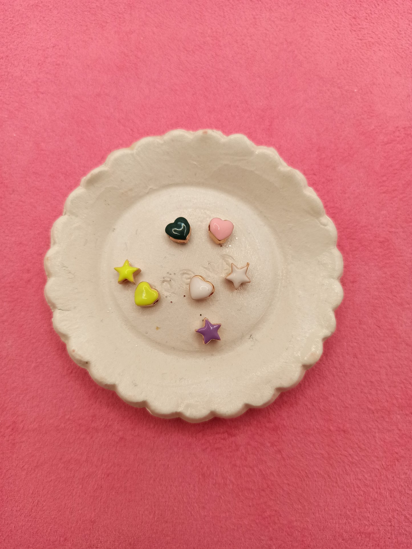 Bracciale pepite martellate grandi con terminale in smalto