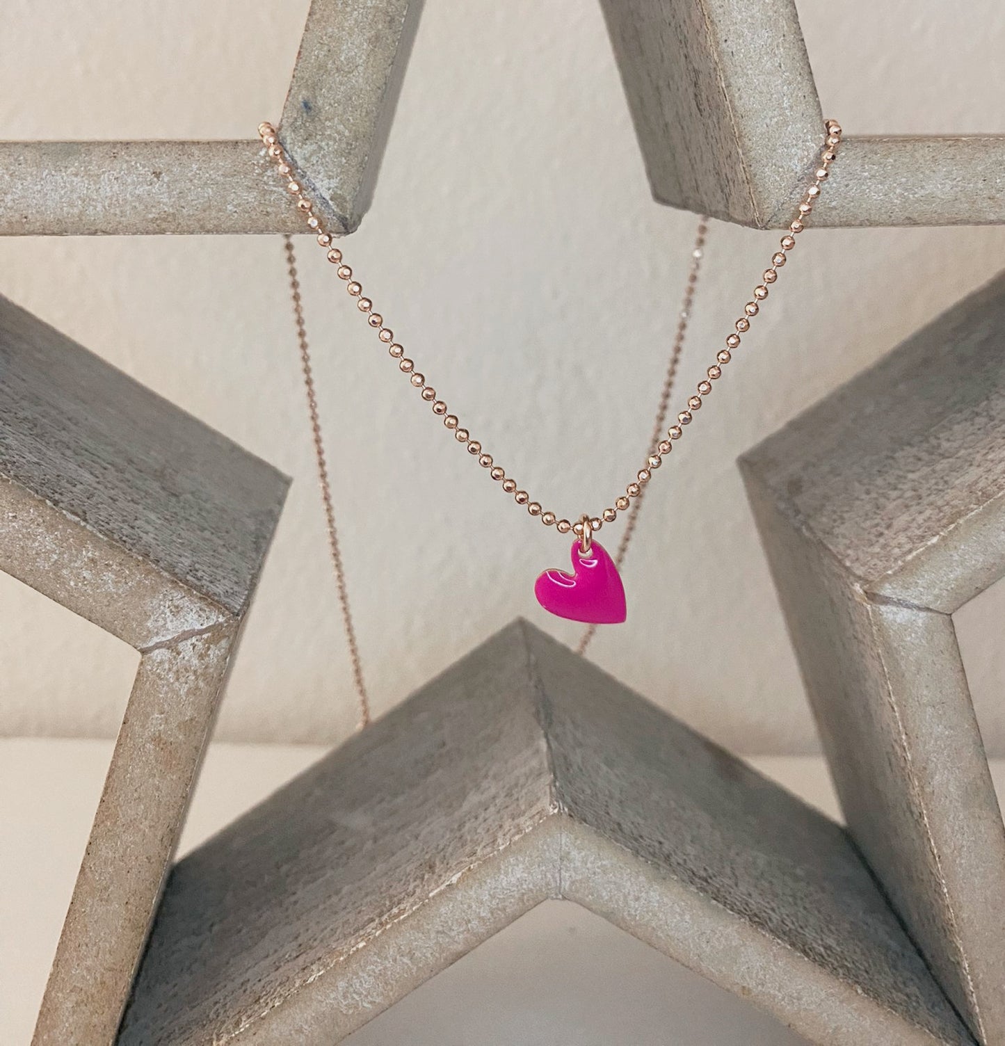 Collana con cuore in smalto