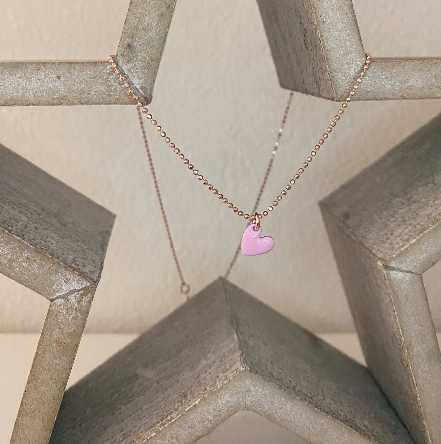 Collana con cuore in smalto