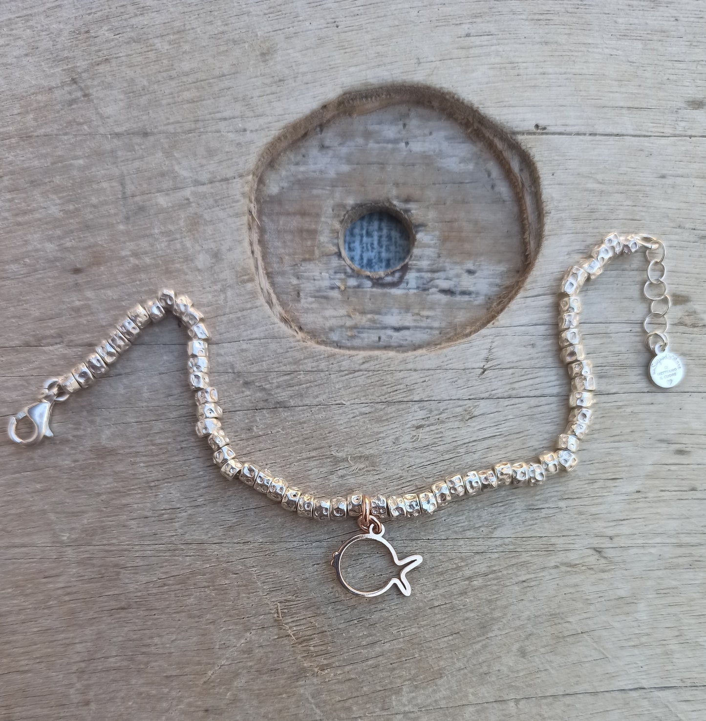 Bracciale tubetti martellati medi