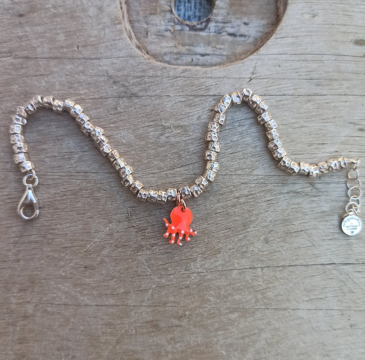 Bracciale tubetti martellati medi