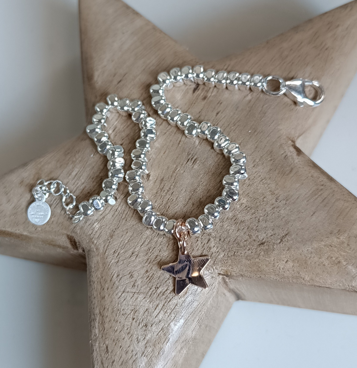 Bracciale pepite martellate quadrate