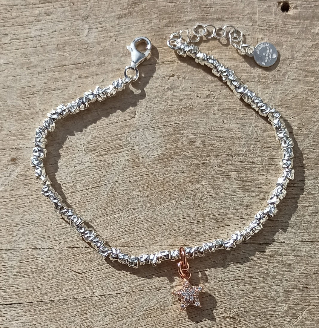 Bracciale tubetti martellati piccoli
