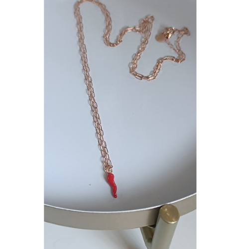 Collana in catena graffettina con cornino