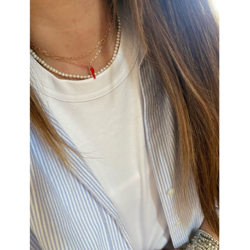 Collana in catena graffettina con cornino