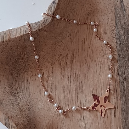 Collana stella grande texture martellata