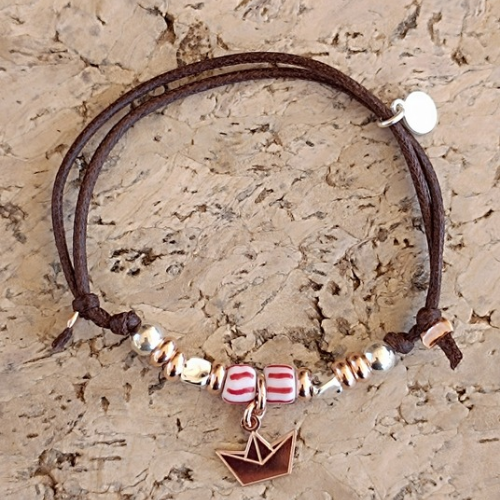 Bracciale cordino cotone cerato da 1,5 mm.