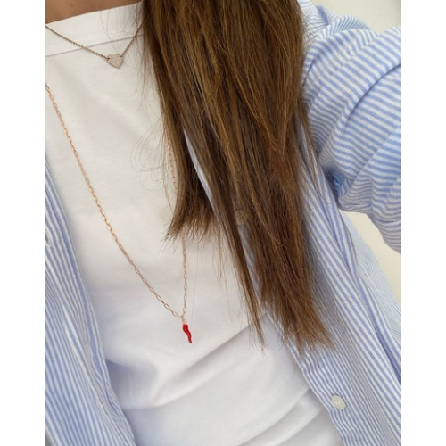 Collana in catena graffettina con cornino