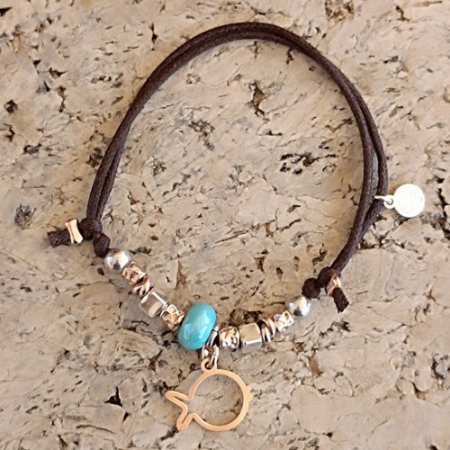 Bracciale cordino cotone cerato da 1,5 mm.