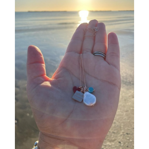 Collana portamifortuna con targhetta "voglia di (a)mare