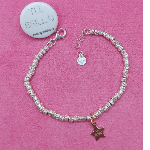 Bracciale tubetti martellati medi