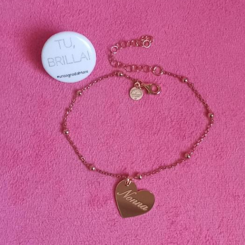 Bracciale in catena con cuore personalizzabile
