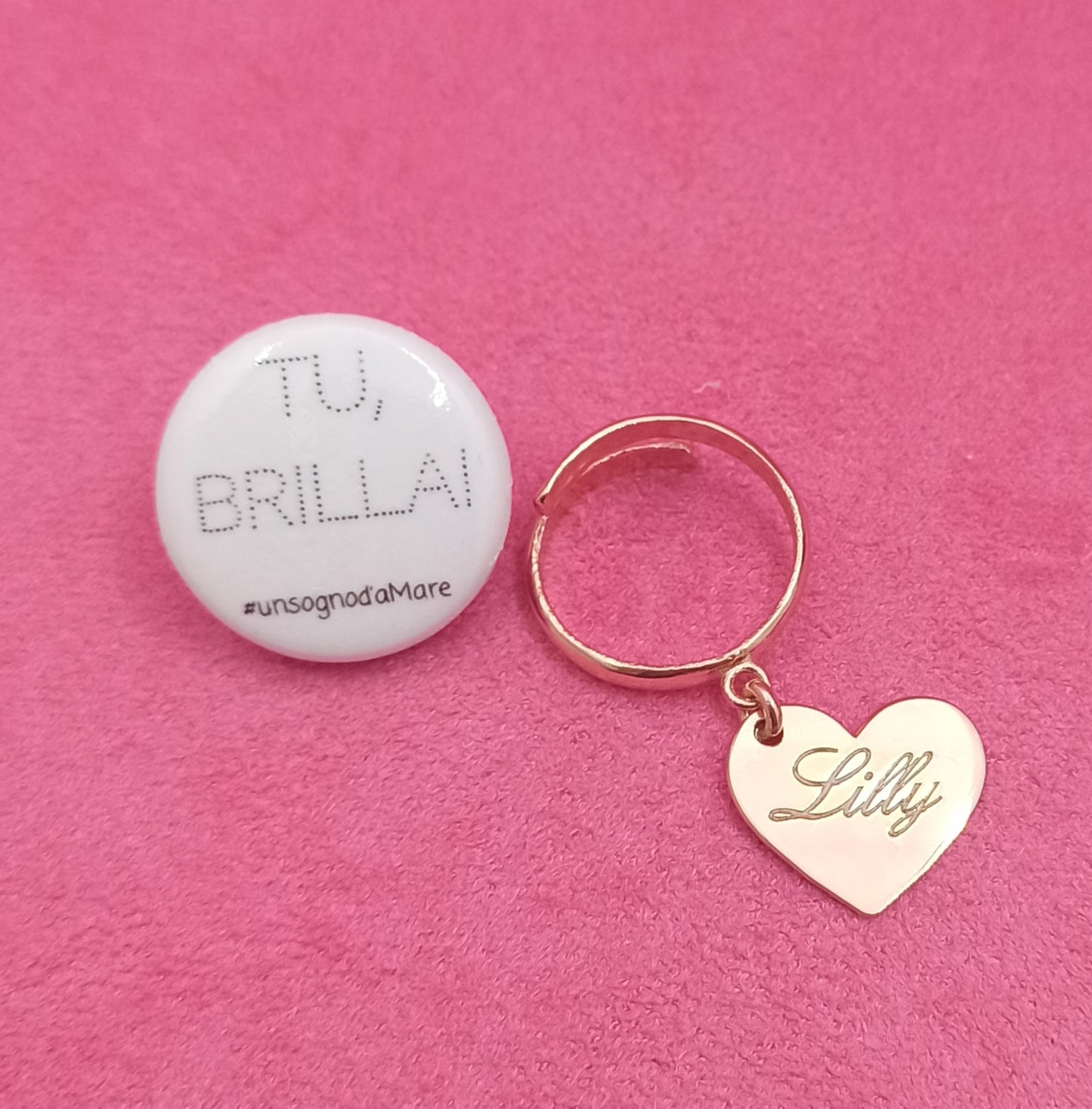 Anello cuore con nome inciso