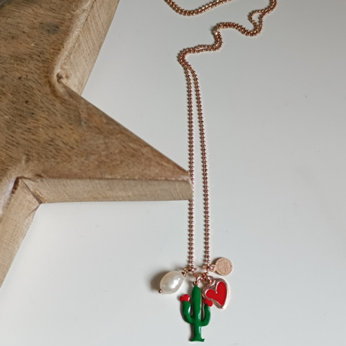 Collana cactus con cuori