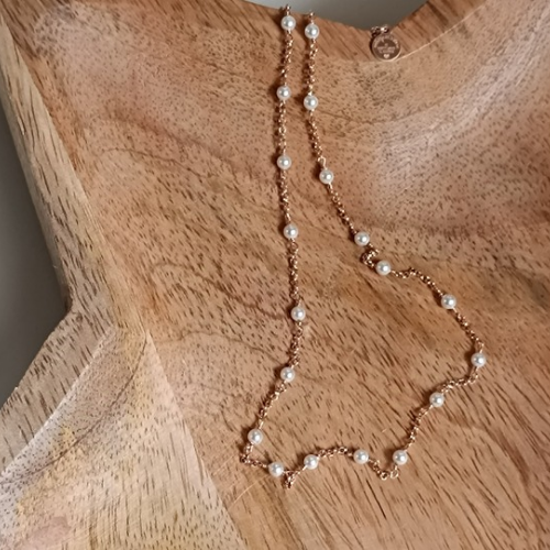 Collana in catena rolo' e perle