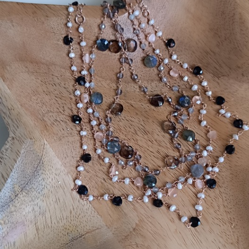 Collana in catena rosario a goccia