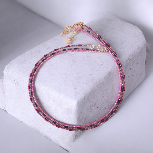 Collana in zirconi e tubetti