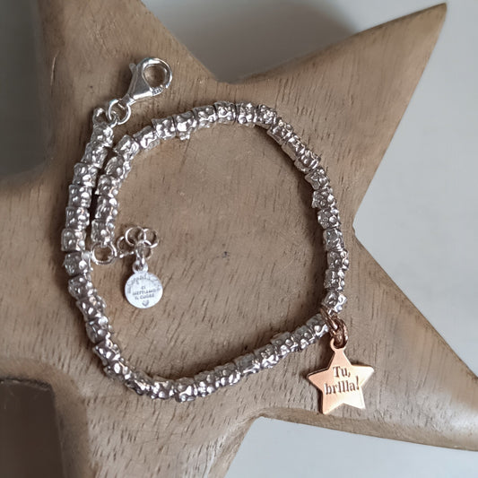 Bracciale tubetti  martellati medi
