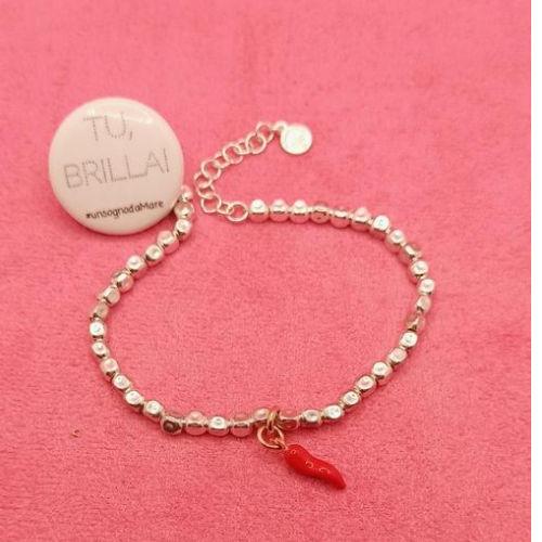 Bracciale pepite martellate piccole con cornino